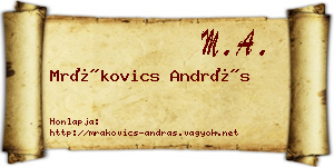 Mrákovics András névjegykártya